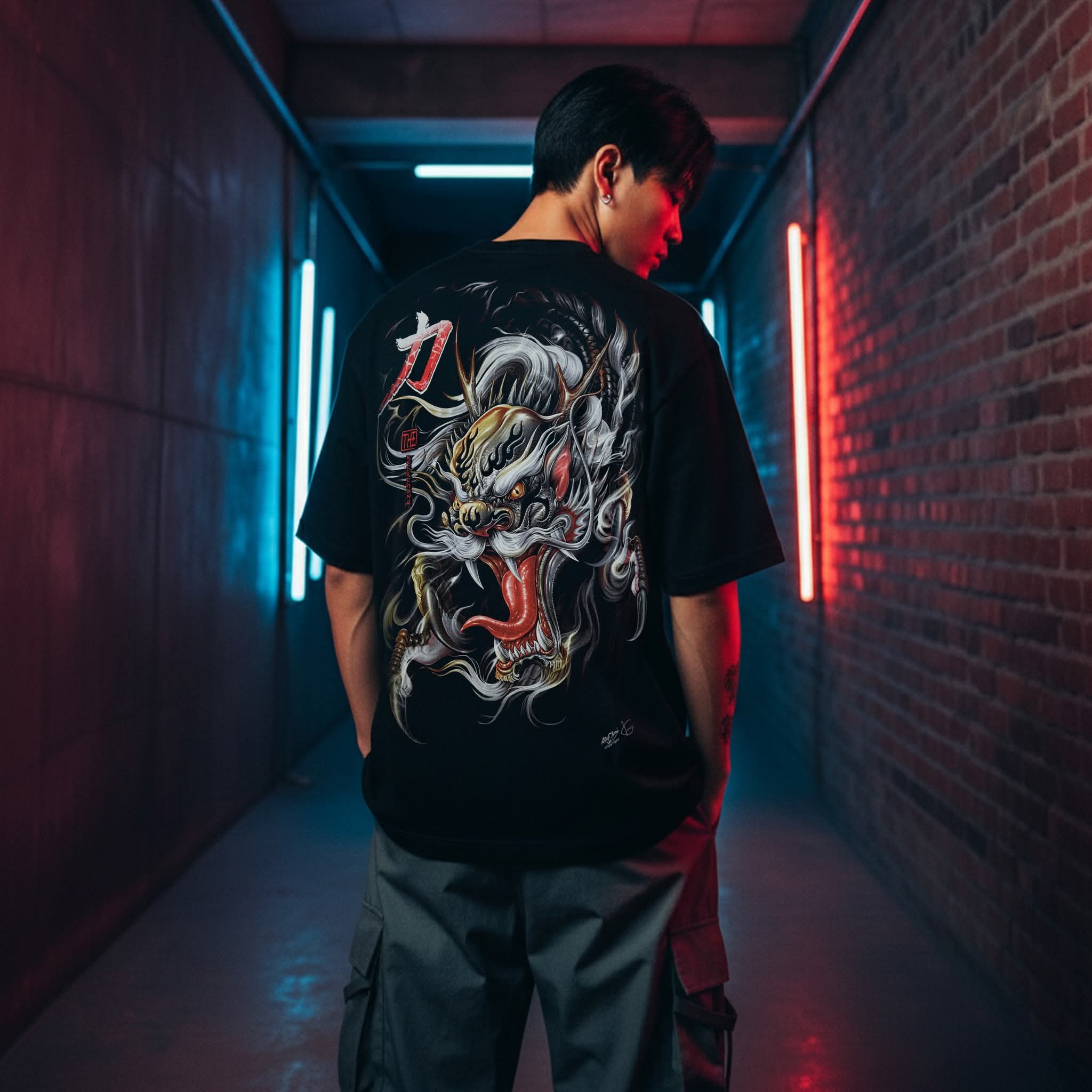 Rock Chang Oni Dragon – Limited Edition Premium Oversized Tee | Dinos One-of-One Collection - DINOS FASHION