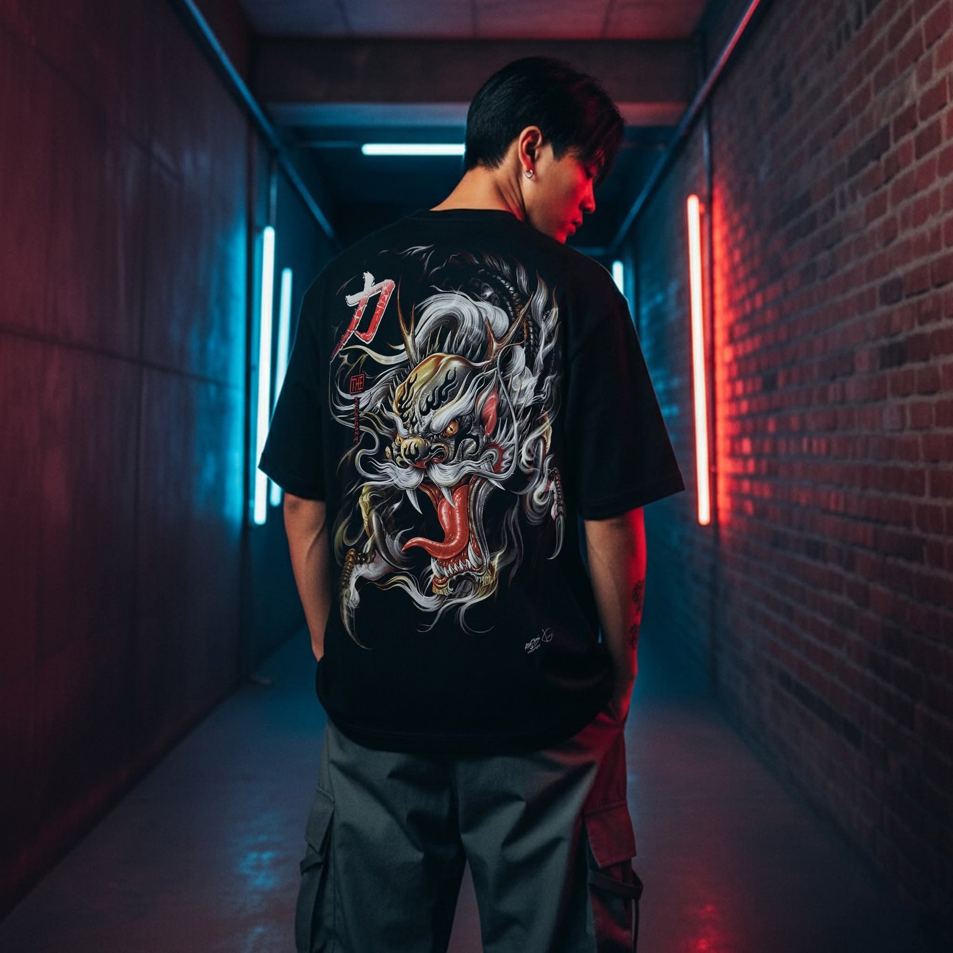 Rock Chang Oni Dragon – Limited Edition Premium Oversized Tee | Dinos One-of-One Collection - DINOS FASHION