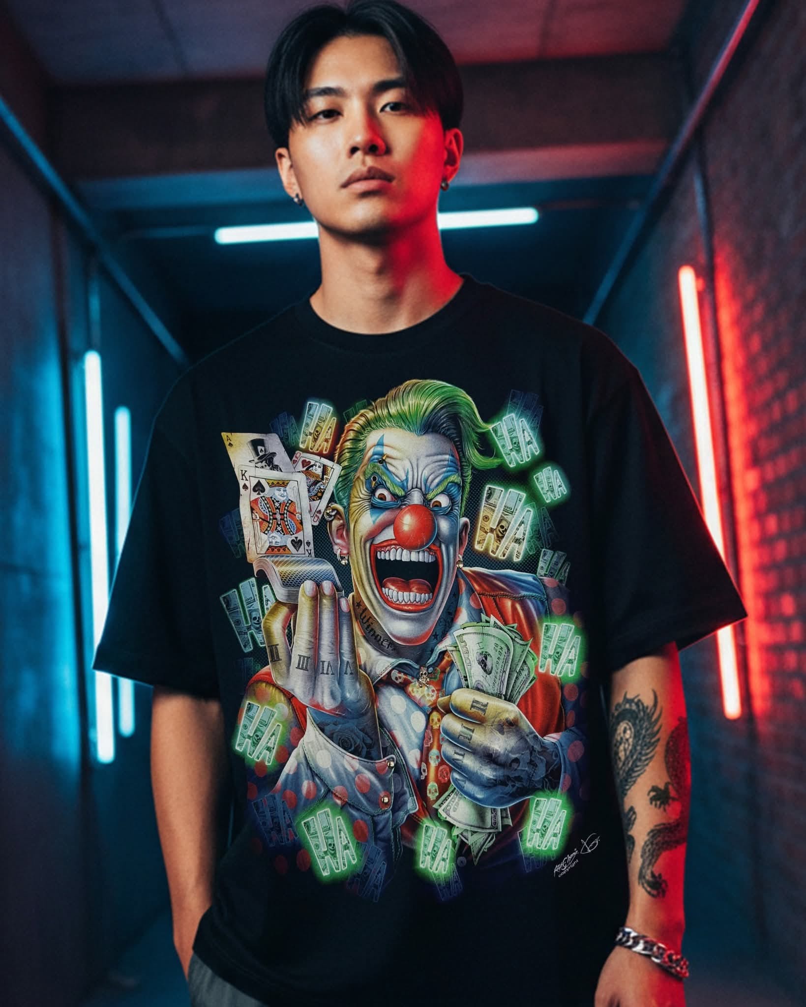 Rock Chang Mad Jester – Limited Edition Premium Oversized Tee | Dinos One-of-One Collection - DINOS FASHION