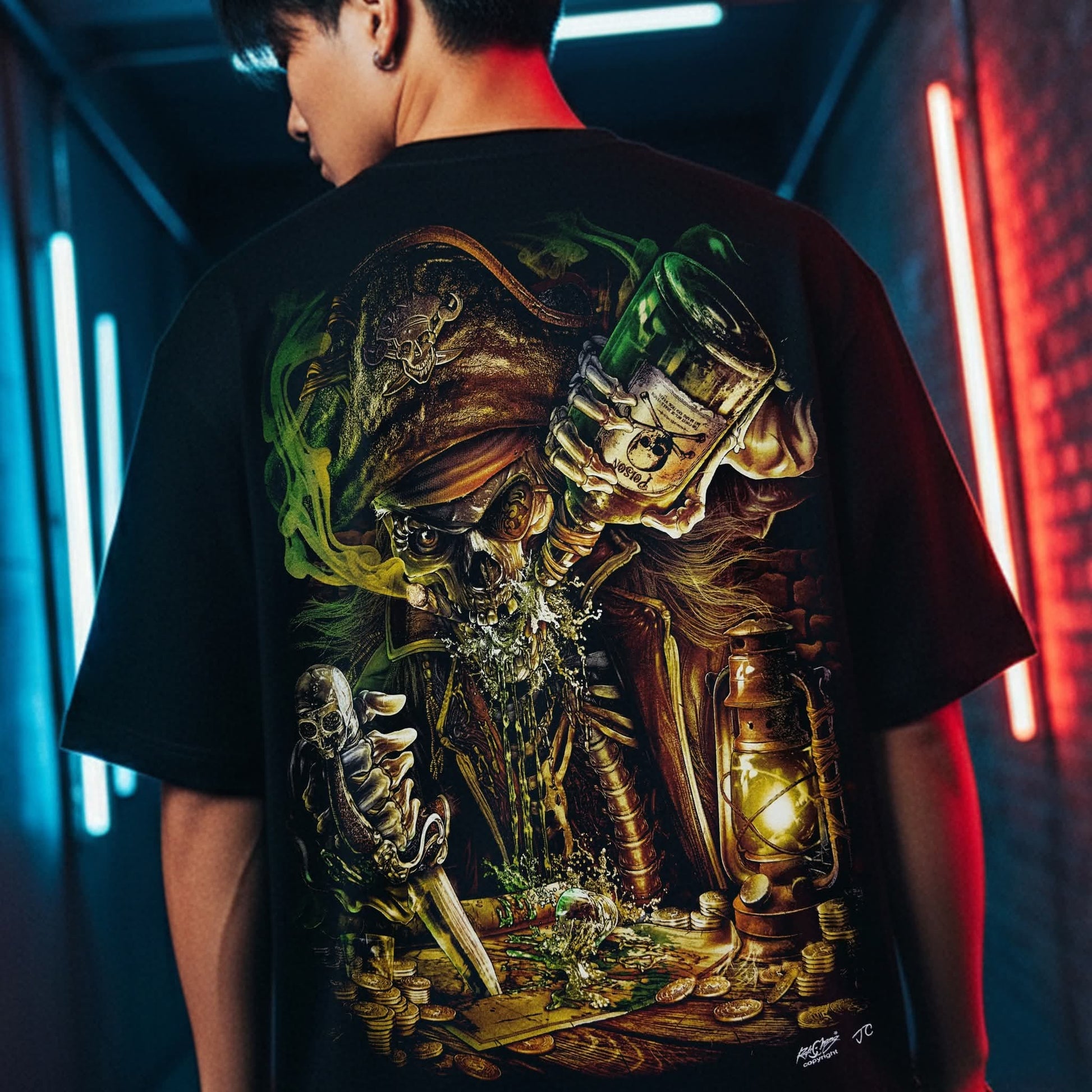 Rock Chang Cursed Pirate – Limited Edition Premium Oversized Tee | Dinos One-of-One Collection - DINOS FASHION
