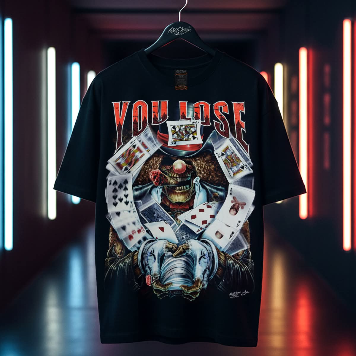 Rock Chang × Dinos — YOU LOSE- KILLER CARDS | Premium 100% Cotton Oversized Tee