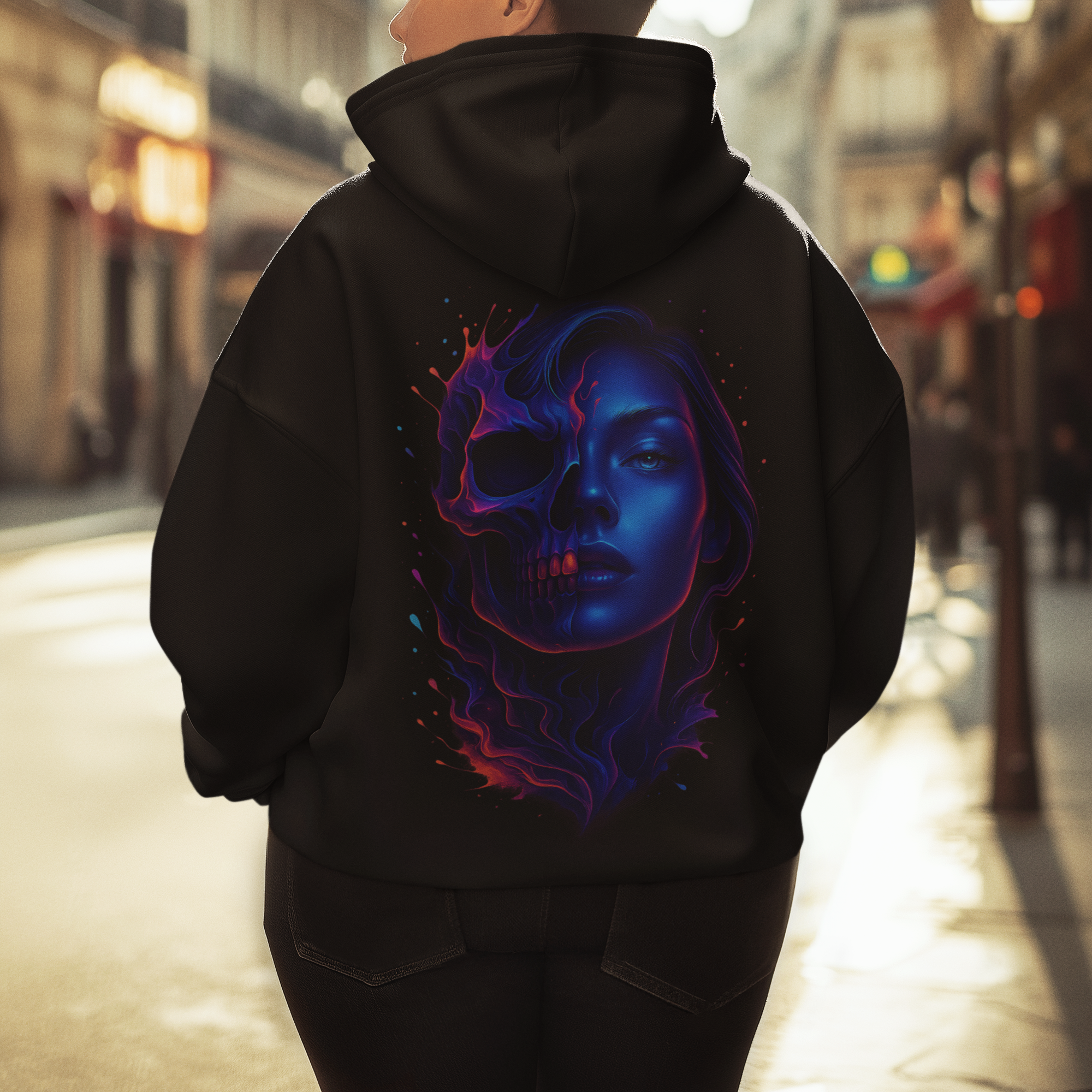 Blue Flame Skull – One-of-One Premium Hoodie | Dinos Fashion - DINOS FASHION