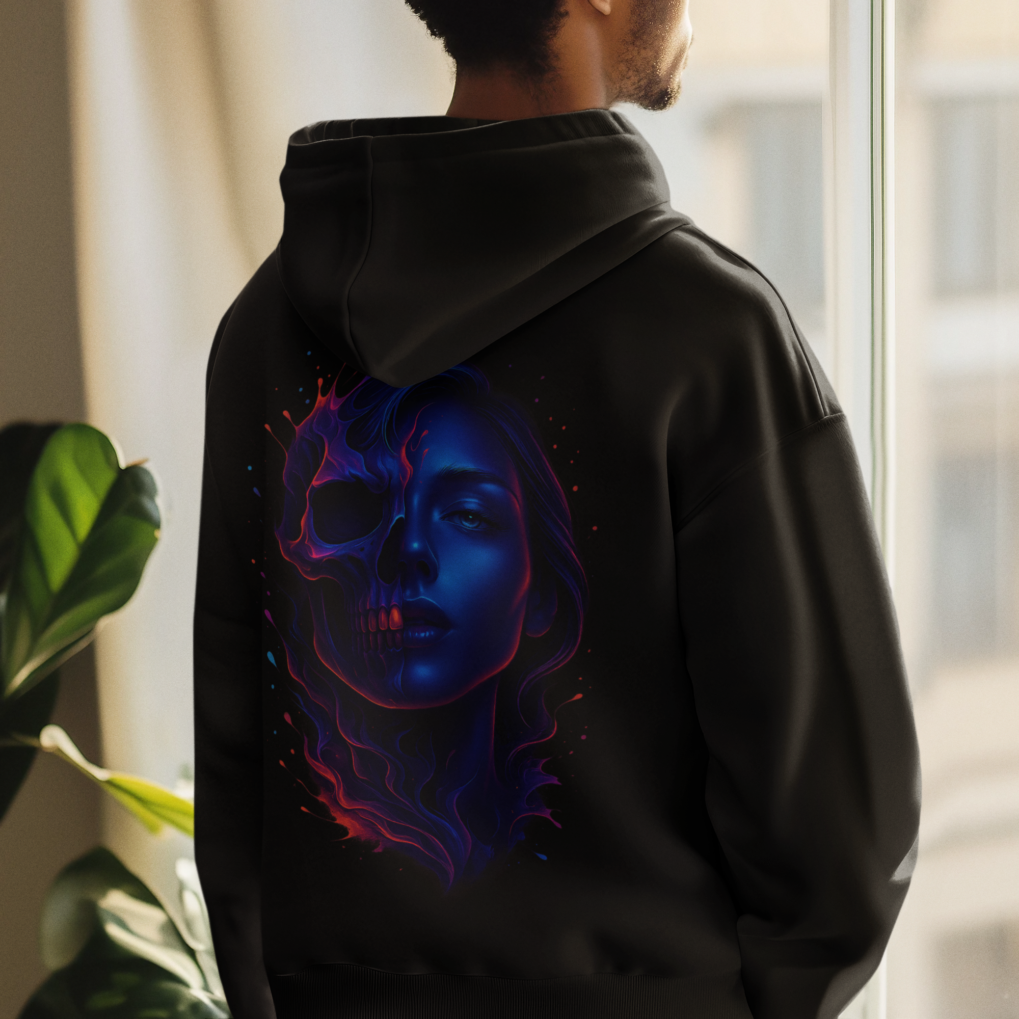 Blue Flame Skull – One-of-One Premium Hoodie | Dinos Fashion - DINOS FASHION