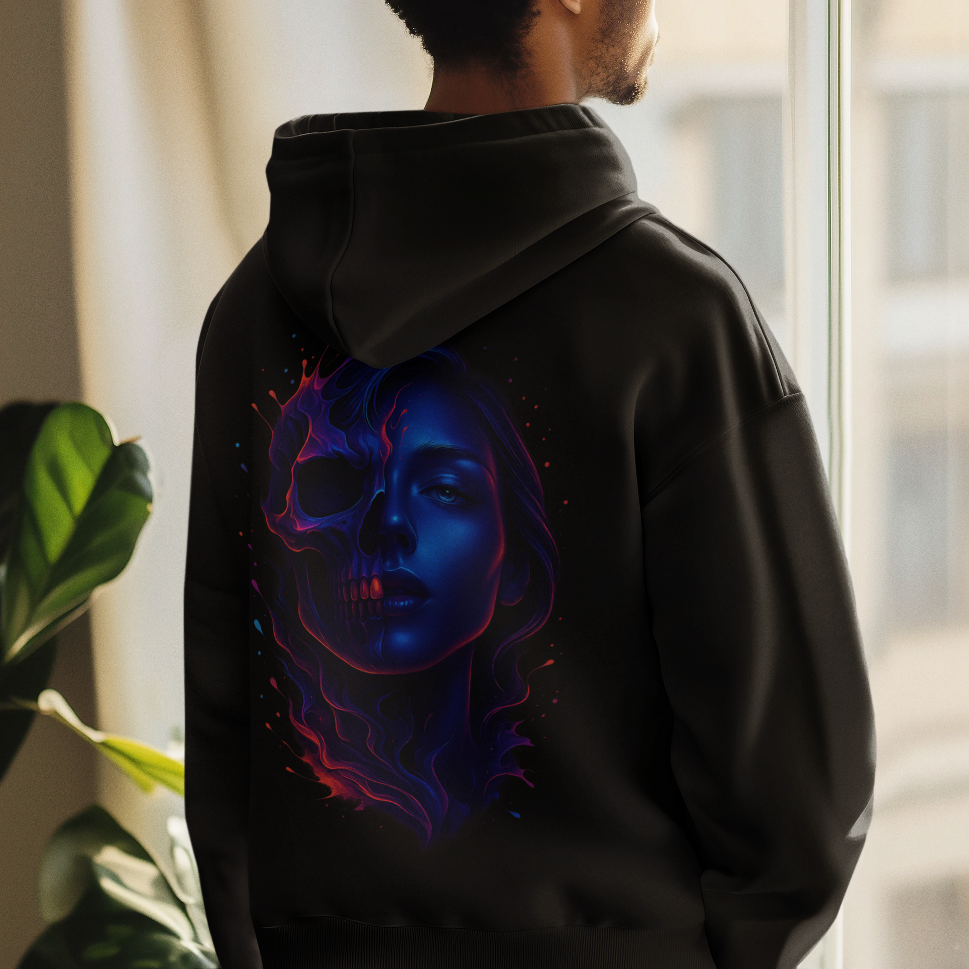 Blue Flame Skull – One-of-One Premium Hoodie | Dinos Fashion - DINOS FASHION