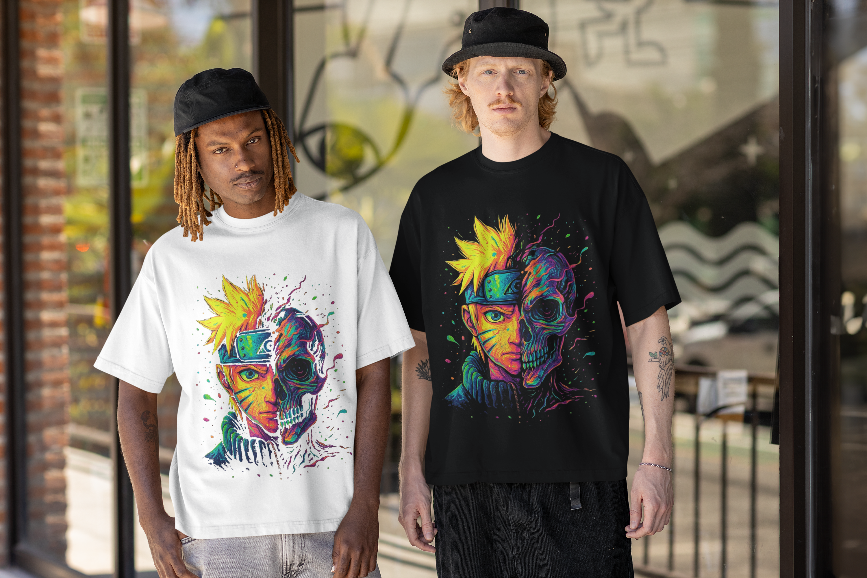 Image of 🔥 Neon Spirit | Half Human, Half Shadow – Dinos One-of-One Tee 🔥